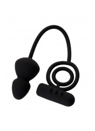 Чёрное эрекционное кольцо с вибростимулятором и анальным хвостом - Erotist Adult Toys - в Хабаровске купить с доставкой