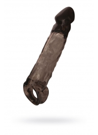 Чёрная насадка на пенис Tс подхватом - 19,5 см. - ToyFa - в Хабаровске купить с доставкой