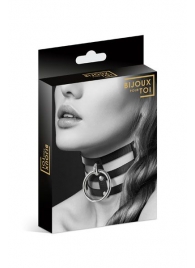 Чёрный тройной чокер с большим кольцом - Bijoux Pour Toi - купить с доставкой в Хабаровске