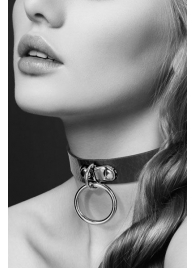 Узенький ошейник из полиуретана с кольцом - Bijoux Pour Toi - купить с доставкой в Хабаровске