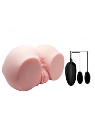 Телесный мастурбатор с двумя любовными тоннелями и вибрацией - Baile - в Хабаровске купить с доставкой
