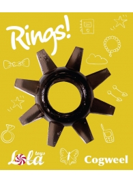 Чёрное эрекционное кольцо Rings Cogweel - Lola Games - в Хабаровске купить с доставкой