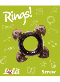 Чёрное эрекционное кольцо Rings Screw - Lola Games - в Хабаровске купить с доставкой