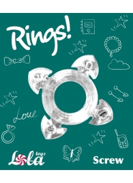 Прозрачное эрекционное кольцо Rings Screw - Lola Games - в Хабаровске купить с доставкой