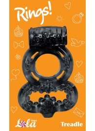 Чёрное эрекционное кольцо Rings Treadle с подхватом - Lola Games - в Хабаровске купить с доставкой