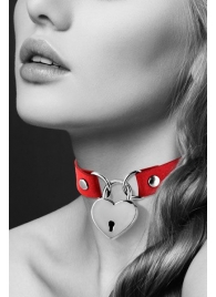 Красный чокер с замком в форме сердца - Bijoux Pour Toi - купить с доставкой в Хабаровске