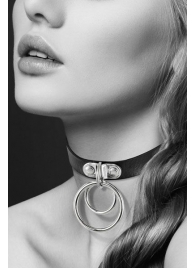 Черный чокер с двумя кольцами - Bijoux Pour Toi - купить с доставкой в Хабаровске