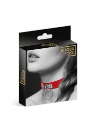 Красный узенький чокер с кольцом - Bijoux Pour Toi - купить с доставкой в Хабаровске