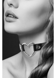 Чёрный чокер с кольцом в форме сердца - Bijoux Pour Toi - купить с доставкой в Хабаровске
