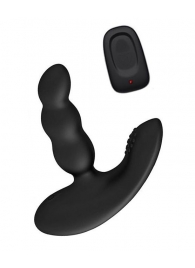 Черный силиконовый стимулятор простаты Levett Nitoc с пультом ДУ - Levett - в Хабаровске купить с доставкой