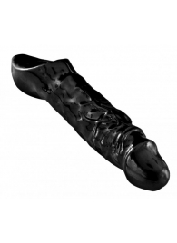 Чёрная увеличивающая насадка на член Mamba Cock Sheath Packaged - 16,5 см. - XR Brands - в Хабаровске купить с доставкой