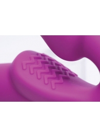 Ярко-розовый безремневой вибрострапон Evoke Vibrating Strapless Silicone Strap-on Dildo - XR Brands - купить с доставкой в Хабаровске