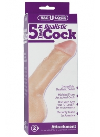 Насадка-реалистик для трусиков Vac-U-Lock 5  Realistic - 12,7 см. - Doc Johnson - купить с доставкой в Хабаровске
