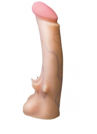 Телесная насадка REAL Standard с усиками на основании - 19 см. - LOVETOY (А-Полимер) - купить с доставкой в Хабаровске
