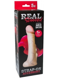 Реалистичная насадка с мошонкой REAL Standard - 18 см. - LOVETOY (А-Полимер) - купить с доставкой в Хабаровске