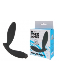 Чёрный вибростимулятор простаты Sex Expert Vibe Pleasure - Sex Expert - в Хабаровске купить с доставкой