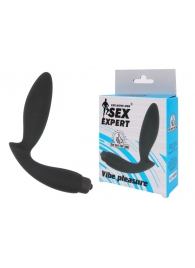 Чёрный вибростимулятор простаты Sex Expert Vibe Pleasure - Sex Expert - в Хабаровске купить с доставкой