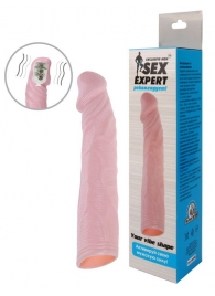 Телесная насадка с вибрацией Sex Expert - 18 см. - Sex Expert - в Хабаровске купить с доставкой