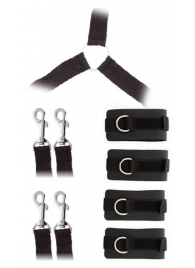 Комплект наручников и поножей LUXURIOUS BED RESTRAINT CUFF SET - Blush Novelties - купить с доставкой в Хабаровске