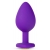 Фиолетовая анальная пробка Bling Plug Large с золотистым стразом - 9,5 см. - Blush Novelties - купить с доставкой в Хабаровске