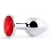 Серебристая анальная пробка с красным стразом - 7,2 см. - Anal Jewelry Plug - купить с доставкой в Хабаровске