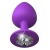 Фиолетовая анальная пробка со стразом Her Little Gem Large Plug - 9,5 см. - Pipedream - купить с доставкой в Хабаровске
