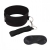 Черный ошейник с длинным поводком Collar and Leash Set - Lux Fetish - купить с доставкой в Хабаровске