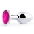 Серебристая анальная пробка с малиновым кристаллом - 7,2 см. - Anal Jewelry Plug - купить с доставкой в Хабаровске
