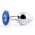 Анальное украшение BUTT PLUG  Small с синим кристаллом - 7 см. - Anal Jewelry Plug - купить с доставкой в Хабаровске
