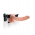 Телесный полый страпон с вибрацией Vibrating Hollow Strap-On with Balls - 24 см. - Pipedream - купить с доставкой в Хабаровске