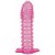 Гелевая розовая насадка с шипами - 12 см. - Toyfa Basic - в Хабаровске купить с доставкой