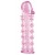 Гелевая розовая насадка на фаллос с шипами - 12 см. - Toyfa Basic - в Хабаровске купить с доставкой