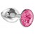 Малая серебристая анальная пробка Diamond Pink Sparkle Small с розовым кристаллом - 7 см. - Lola Games - купить с доставкой в Хабаровске