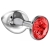 Большая серебристая анальная пробка Diamond Red Sparkle Large с красным кристаллом - 8 см. - Lola Games - купить с доставкой в Хабаровске
