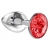 Малая серебристая анальная пробка Diamond Red Sparkle Small с красным кристаллом - 7 см. - Lola Games - купить с доставкой в Хабаровске