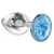 Малая серебристая анальная пробка Diamond Light blue Sparkle Small с голубым кристаллом - 7 см. - Lola Games - купить с доставкой в Хабаровске