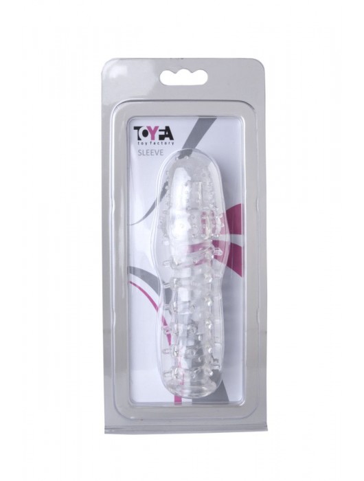 Прозрачная, закрытая насадка с шипами и точками - 13,5 см. - Toyfa Basic - в Хабаровске купить с доставкой