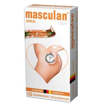 Розовые презервативы Masculan Ultra Long Pleasure с колечками, пупырышками и продлевающим эффектом - 10 шт. - Masculan - купить с доставкой в Хабаровске