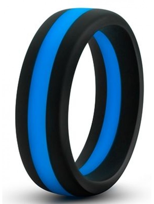 Черно-синее эрекционное кольцо Silicone Go Pro Cock Ring - Blush Novelties - в Хабаровске купить с доставкой