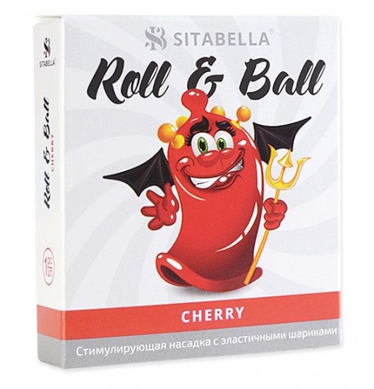 Стимулирующий презерватив-насадка Roll   Ball Cherry - Sitabella - купить с доставкой в Хабаровске