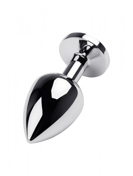 Серебристая коническая анальная пробка с красным кристаллом - 8 см. - ToyFa - купить с доставкой в Хабаровске