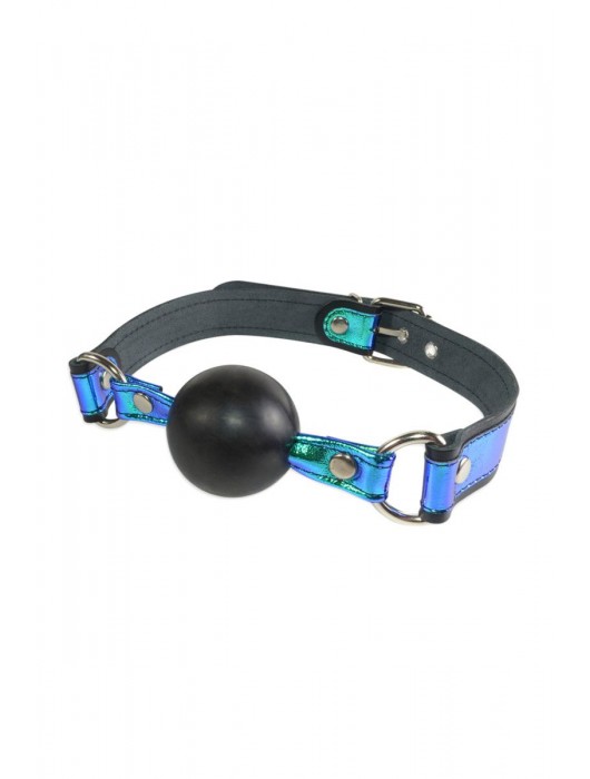 Кляп-шарик на чёрно-синих ремешках - Sitabella - купить с доставкой в Хабаровске