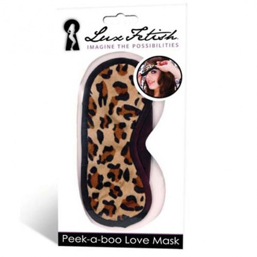 Леопардовая маска на глаза Peek-a-Boo - Lux Fetish - купить с доставкой в Хабаровске