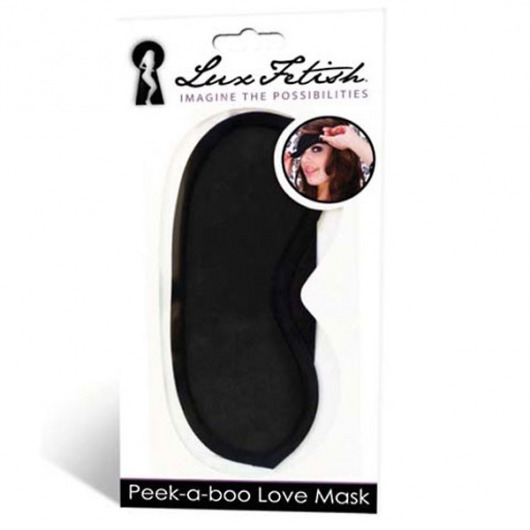 Черная маска на глаза Peek-a-Boo - Lux Fetish - купить с доставкой в Хабаровске