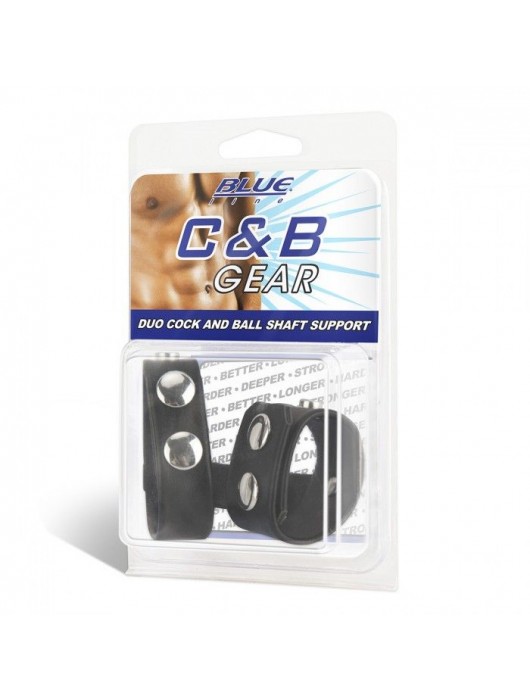 Двойной поддерживаюший ремень для пениса с заклепками - BlueLine - купить с доставкой в Хабаровске