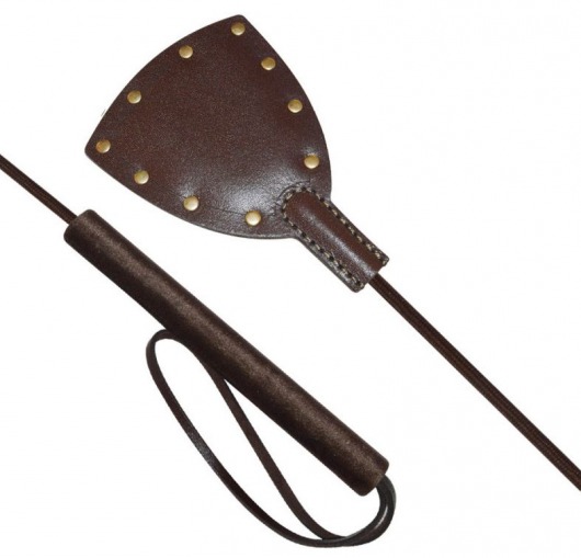 Коричневый стек  Готика  с петлёй и клёпками - 67 см. - Sitabella - купить с доставкой в Хабаровске