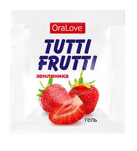 Пробник гель-смазки Tutti-frutti с земляничным вкусом - 4 гр. - Биоритм - купить с доставкой в Хабаровске
