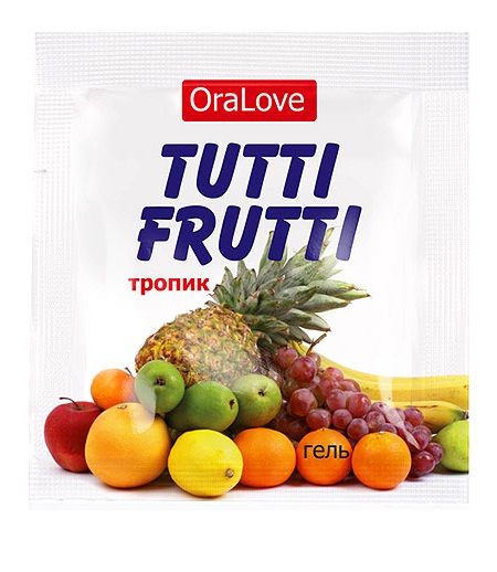 Пробник гель-смазки Tutti-frutti со вкусом тропических фруктов - 4 гр. - Биоритм - купить с доставкой в Хабаровске
