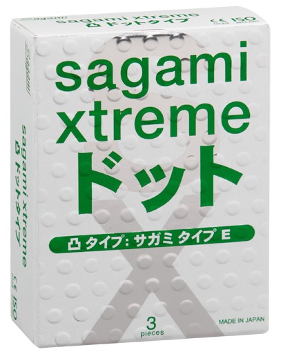 Презервативы Sagami Xtreme SUPER DOTS с точками - 3 шт. - Sagami - купить с доставкой в Хабаровске