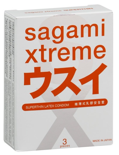 Ультратонкие презервативы Sagami Xtreme SUPERTHIN - 3 шт. - Sagami - купить с доставкой в Хабаровске